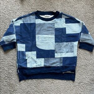 Zara Women’s Patchwork Blue Sweatshirt